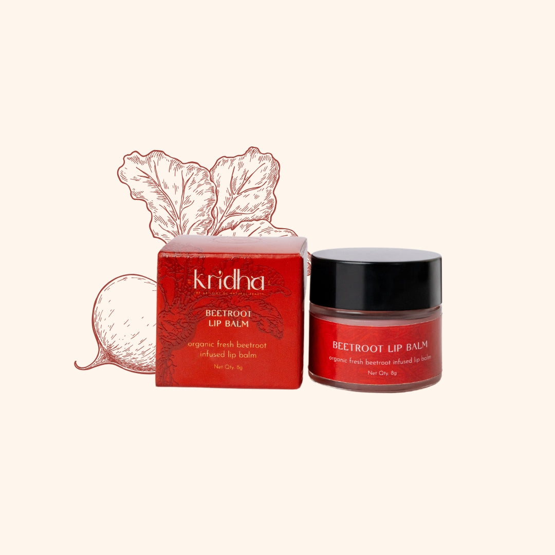 Kridha Beetroot Lip Balm – Natural Tint & Deep Hydration for Soft, Rosy Lips