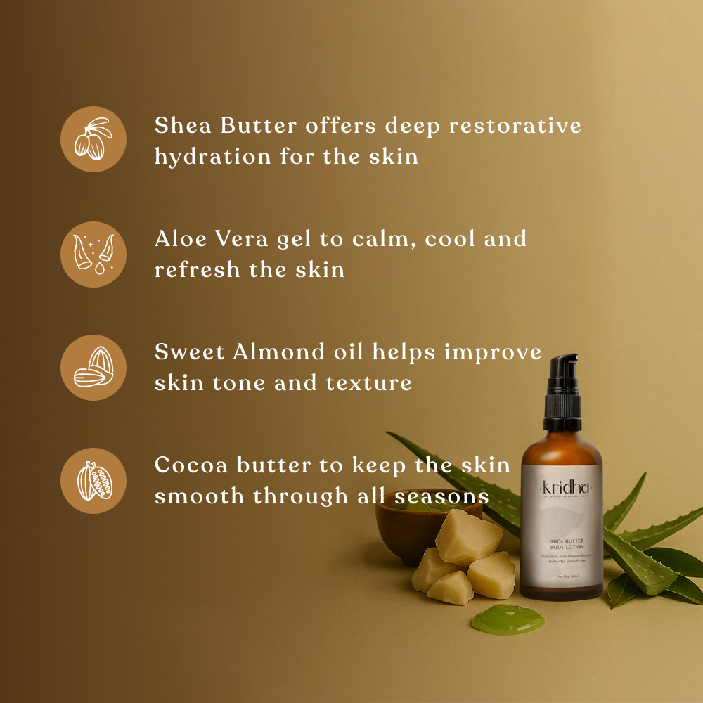 Kridha Shea Butter Body Lotion – Intense Hydration for Soft, Smooth & Nourished Skin
