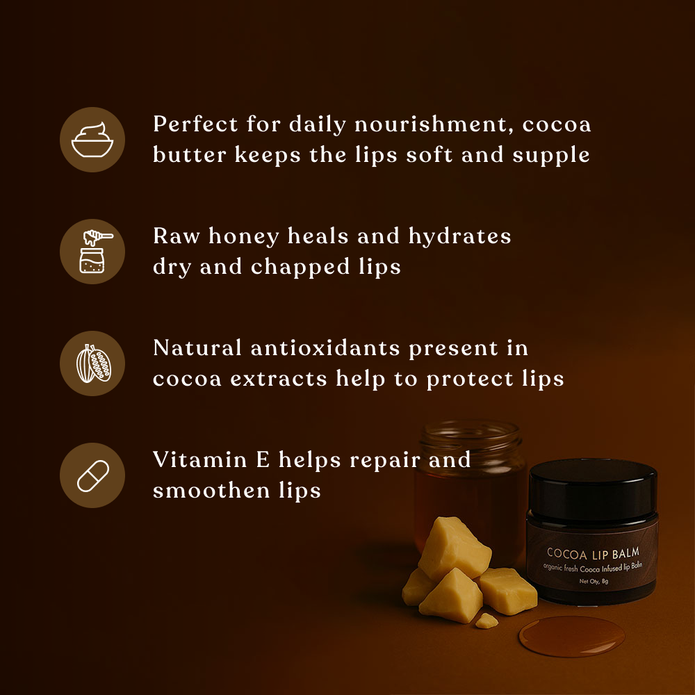 Kridha Cocoa Lip Balm – Deep Nourishment & Protection for Soft, Supple Lips