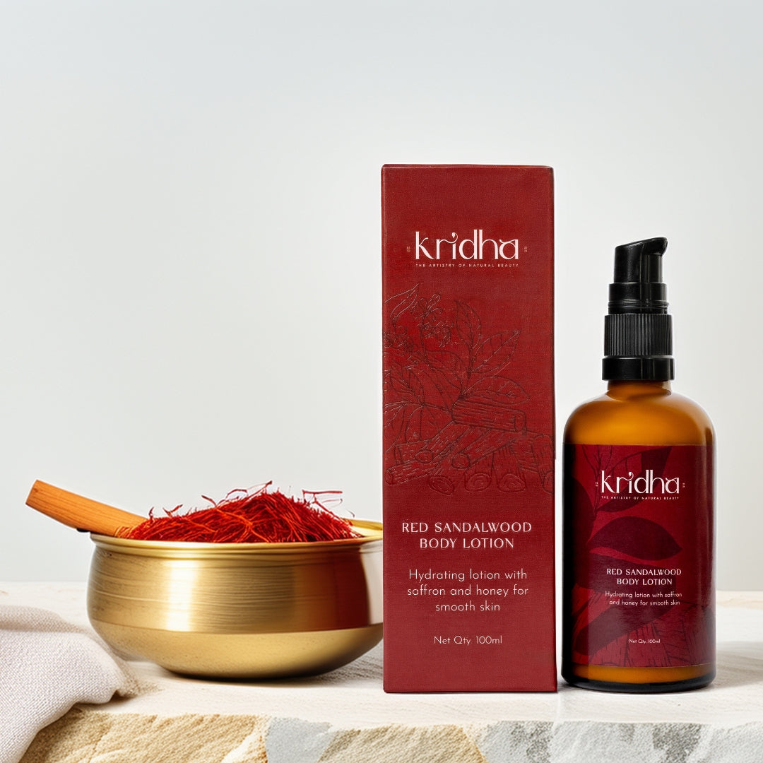 Kridha Red Sandalwood Body Lotion – Deep Hydration & Radiance for Glowing Skin